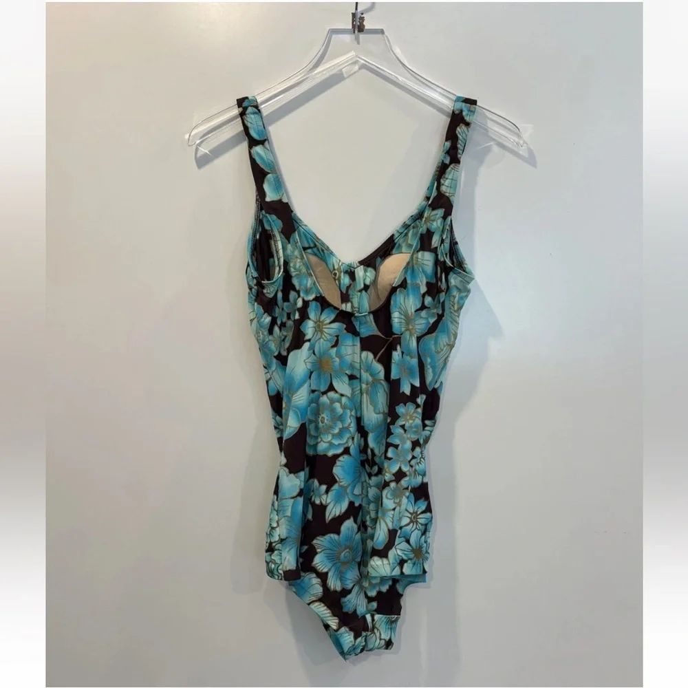 Maxine of Hollywood Floral Shirred One Piece Swimsuit Womens Size‎ 16 (616)